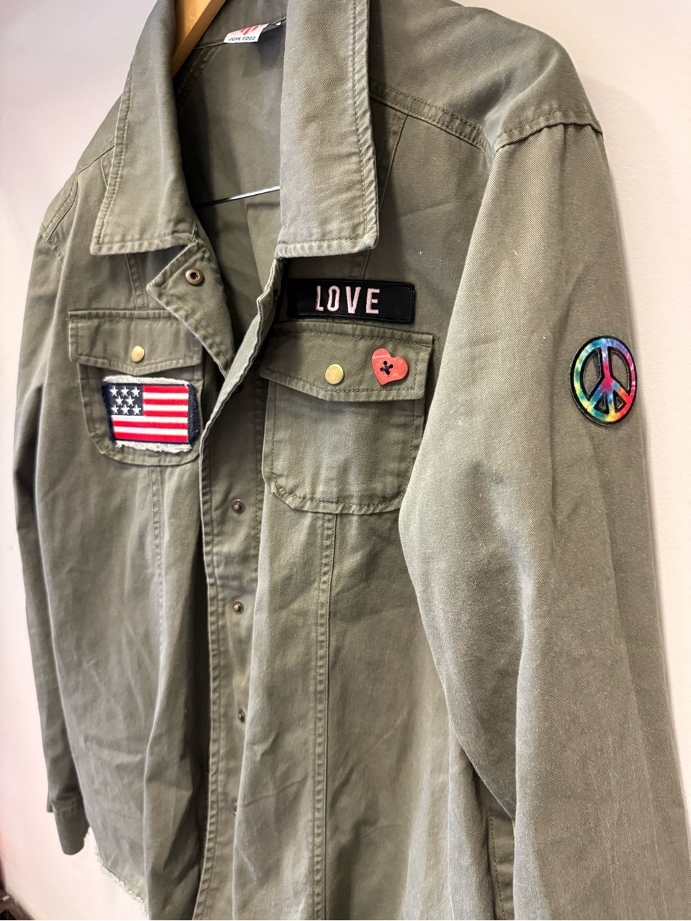 Junk Food Peace Symbol Military-Style Jacket